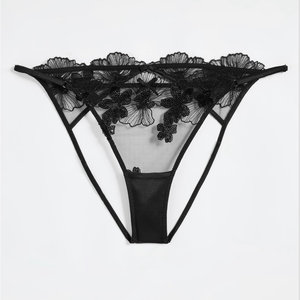 Fleur Du Mal Sequin Violet Embroidery Ouvert Party - NEVER WORN